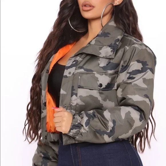 Cest Toi Yellow Camouflage Puffer Bomber Jacket S - Picture 6 of 7